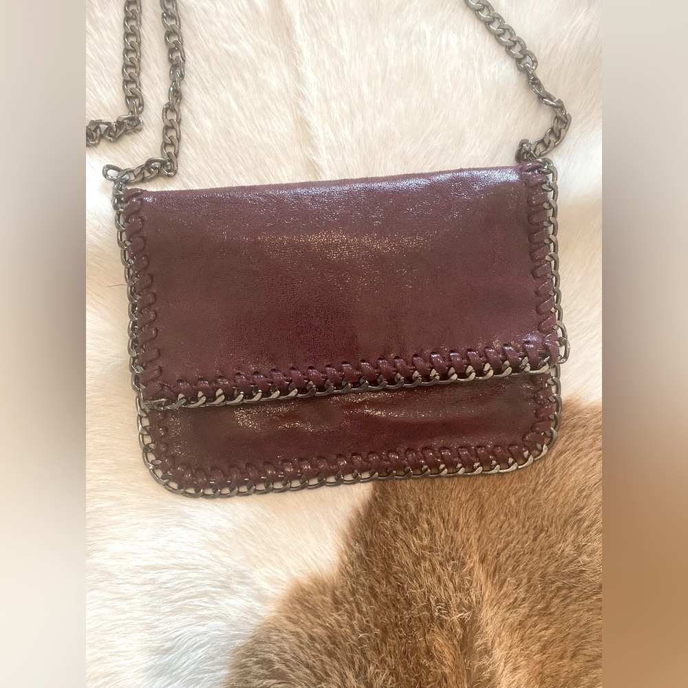 Faux Leather Crossbody Clutch Bag